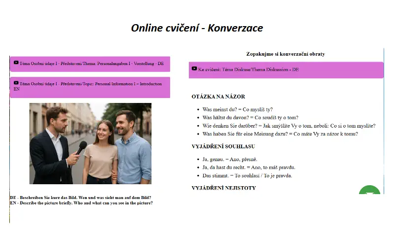Online cvičení - konverzace